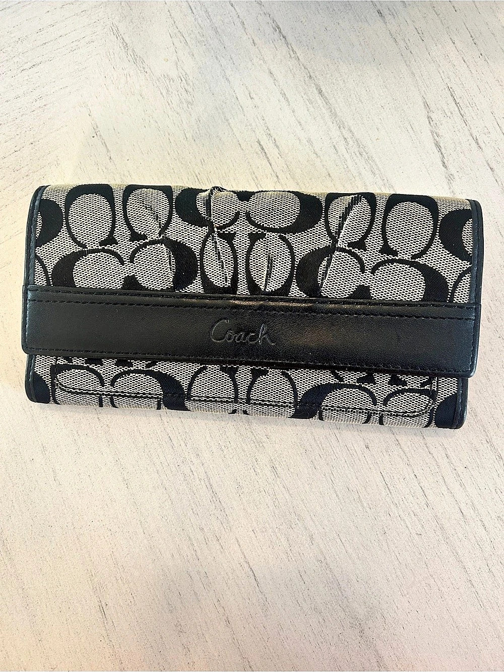 Coach Signature Pleated Wallet